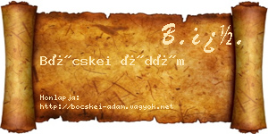 Böcskei Ádám névjegykártya